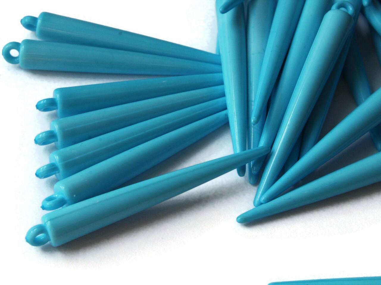 30 52mm Spike Beads Sky Blue Charms Earring Spikes Plastic Beads Acrylic Beads